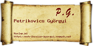 Petrikovics Györgyi névjegykártya